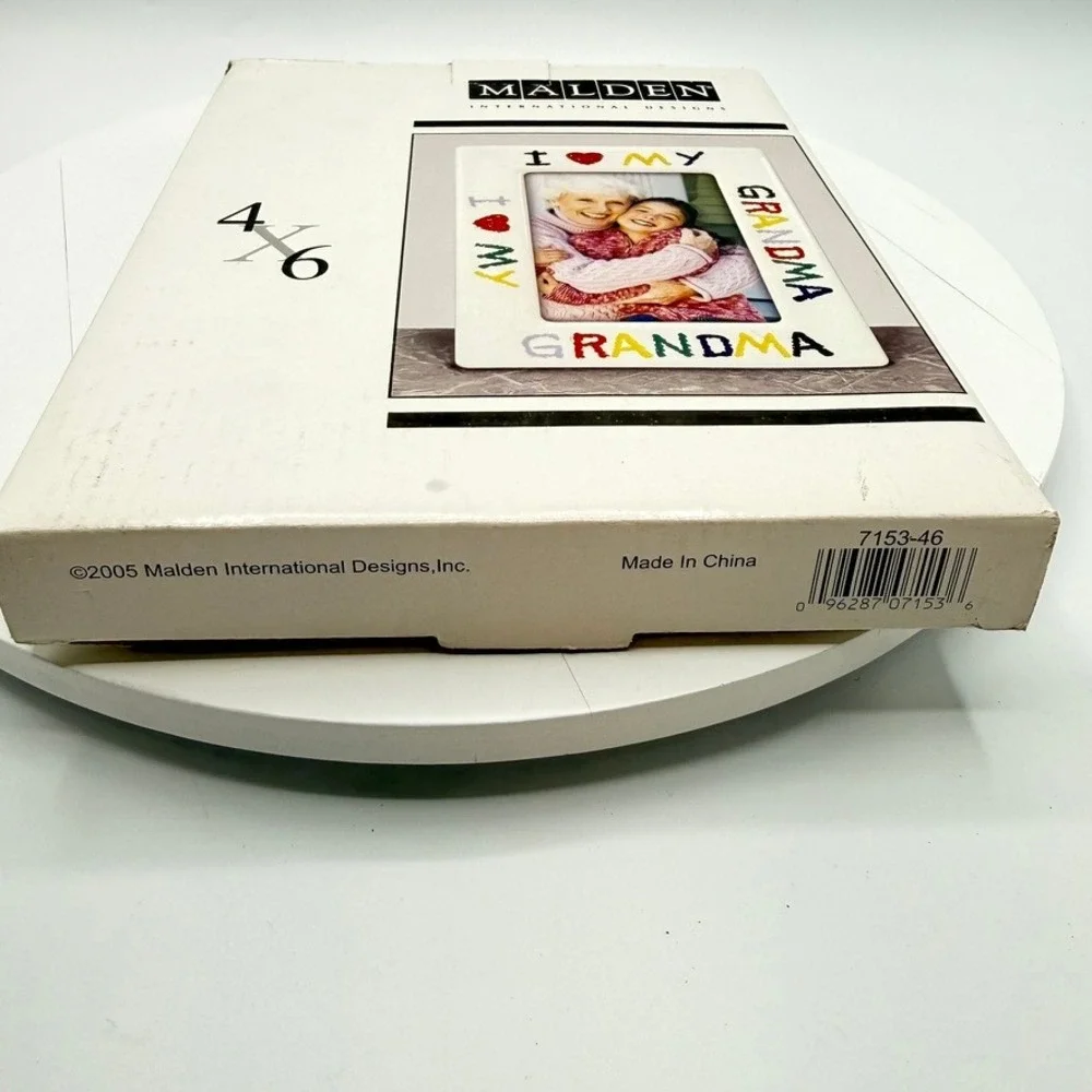 Malden I Love My Grandma 4x6 Ceramic Picture Frame Multi Color 7153-46 NIB